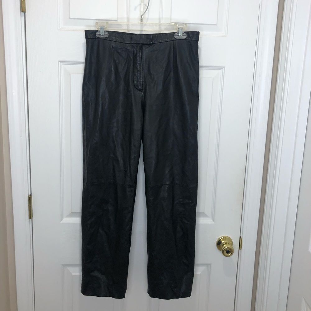 JLC New York black leather pants, size 8